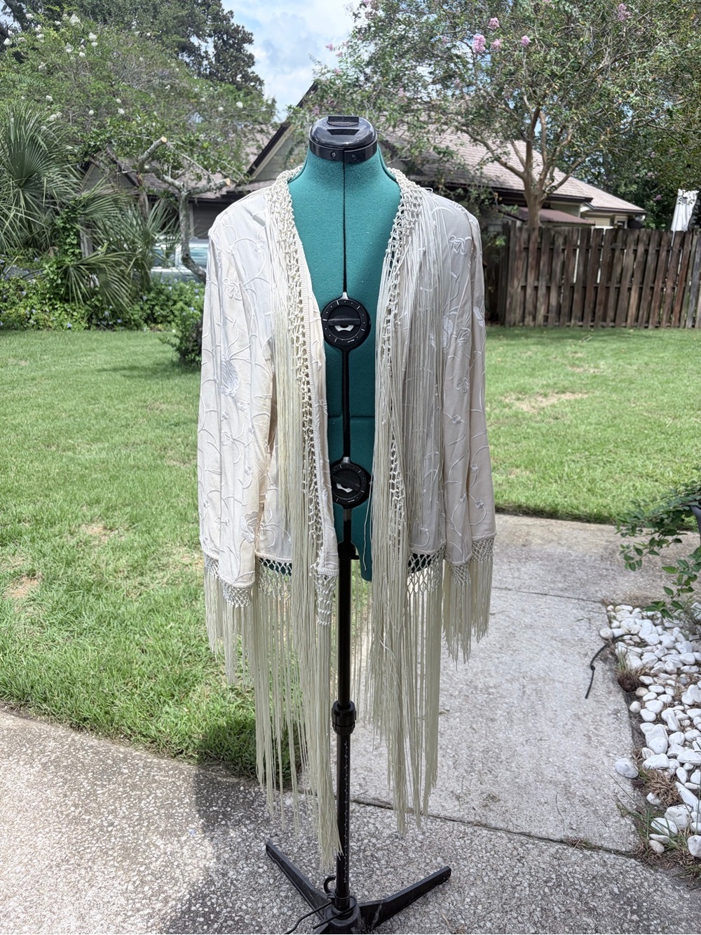 Free People London Nights Piano Duster Fringe Shawl Stevie Nicks